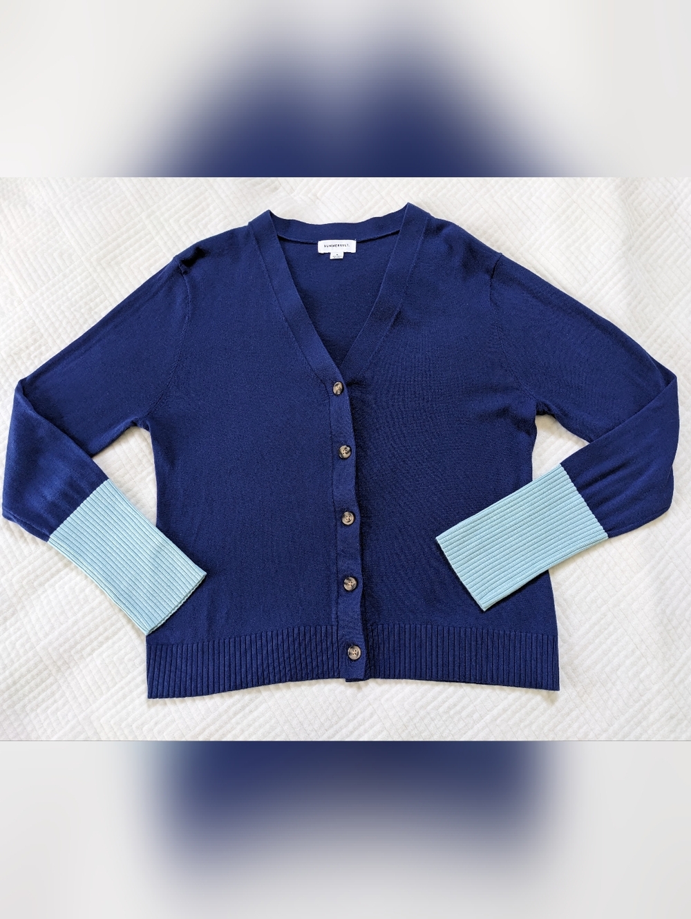 Summersalt Women's Medium The Perfect Cotton Cashmere (5%) Lightweight Cardigan